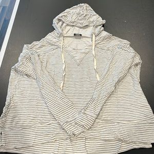 Neely Gray and White Striped Hoodie Size small